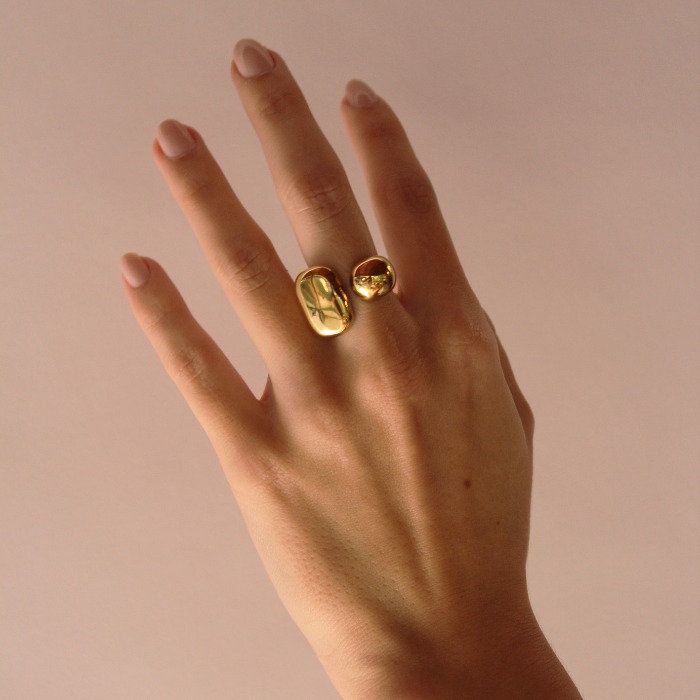 Anillo Dos Puntos Gold