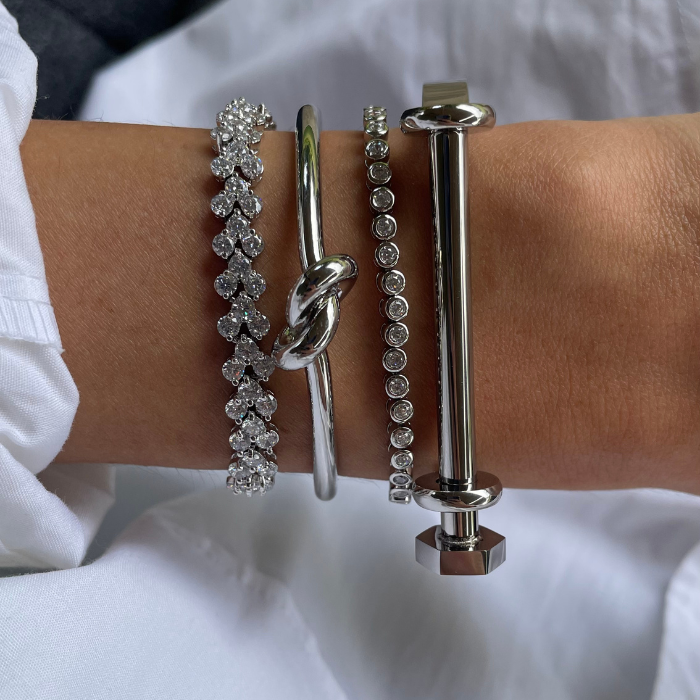 Set Plateado 4 Pulseras
