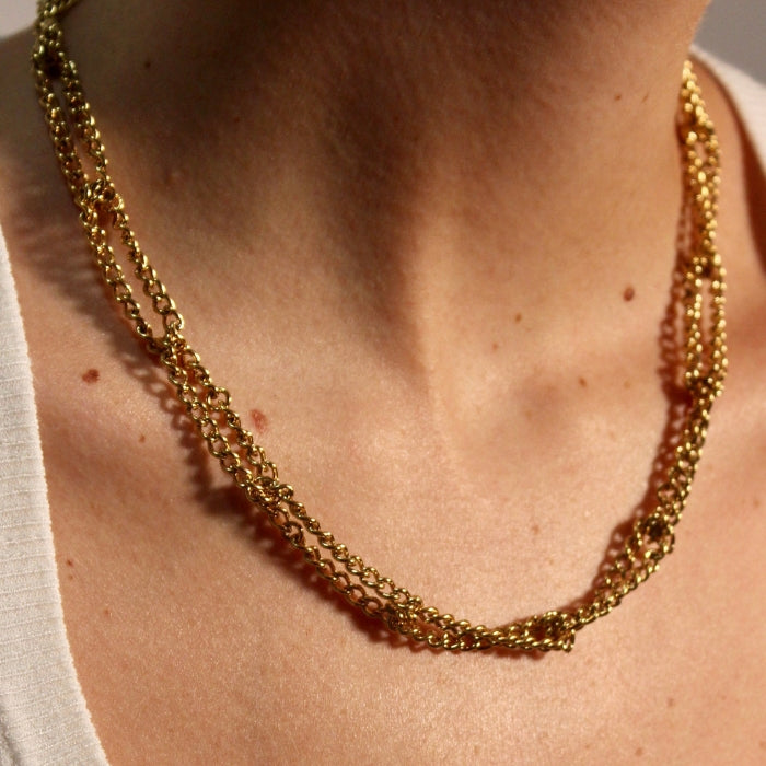 Collar Doble Cadena Gold