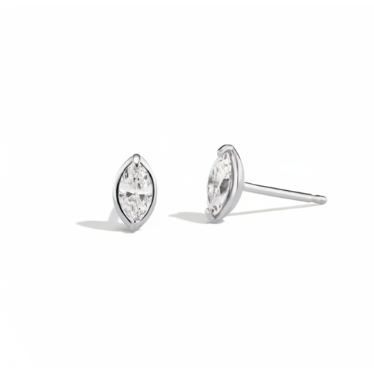 Studs Marquise Silver | Alta Joyería