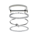 Set Plateado 4 Pulseras